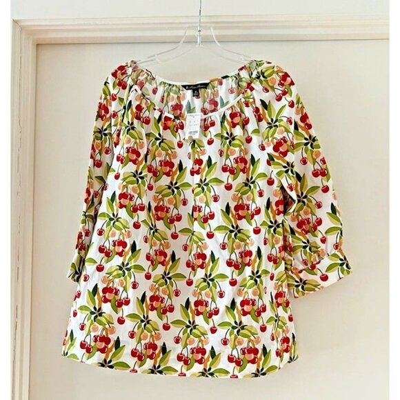 Brooks Brothers Cherry Spring Summer Skirt 14 Blouse 16 Set Retro Cottage Fairy - Picture 2 of 9